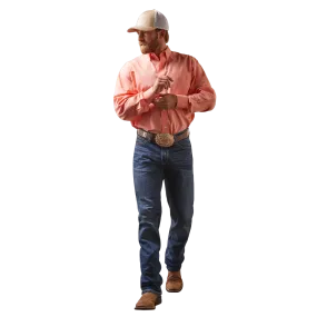 Ariat Men's Solid Brushed Peach Wrinkle Free Long Sleeve Western Shirt