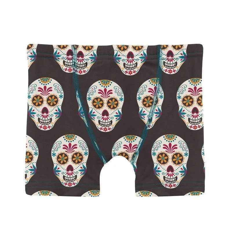 Bamboo Boxer Brief - Midnight Dia de los Muertos