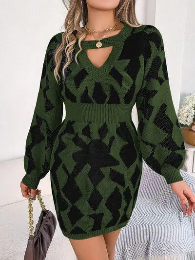 Be Phenomenal Lantern Sleeve Sweater Dress