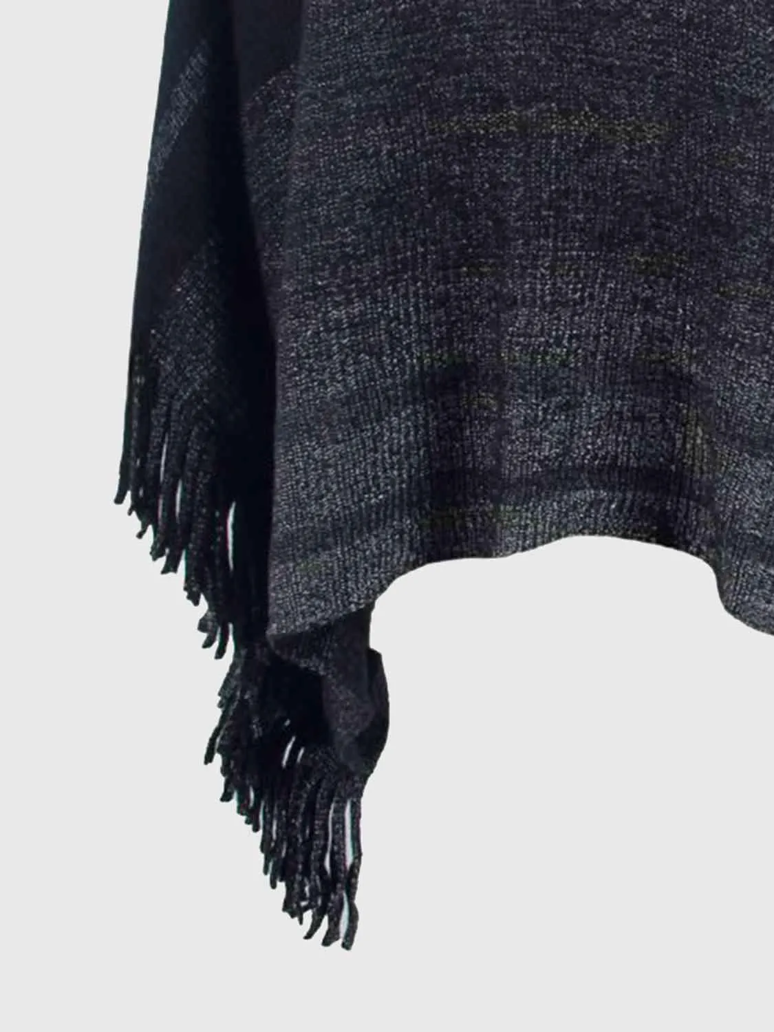 Boho Vibe Boat Neck Fringe Poncho