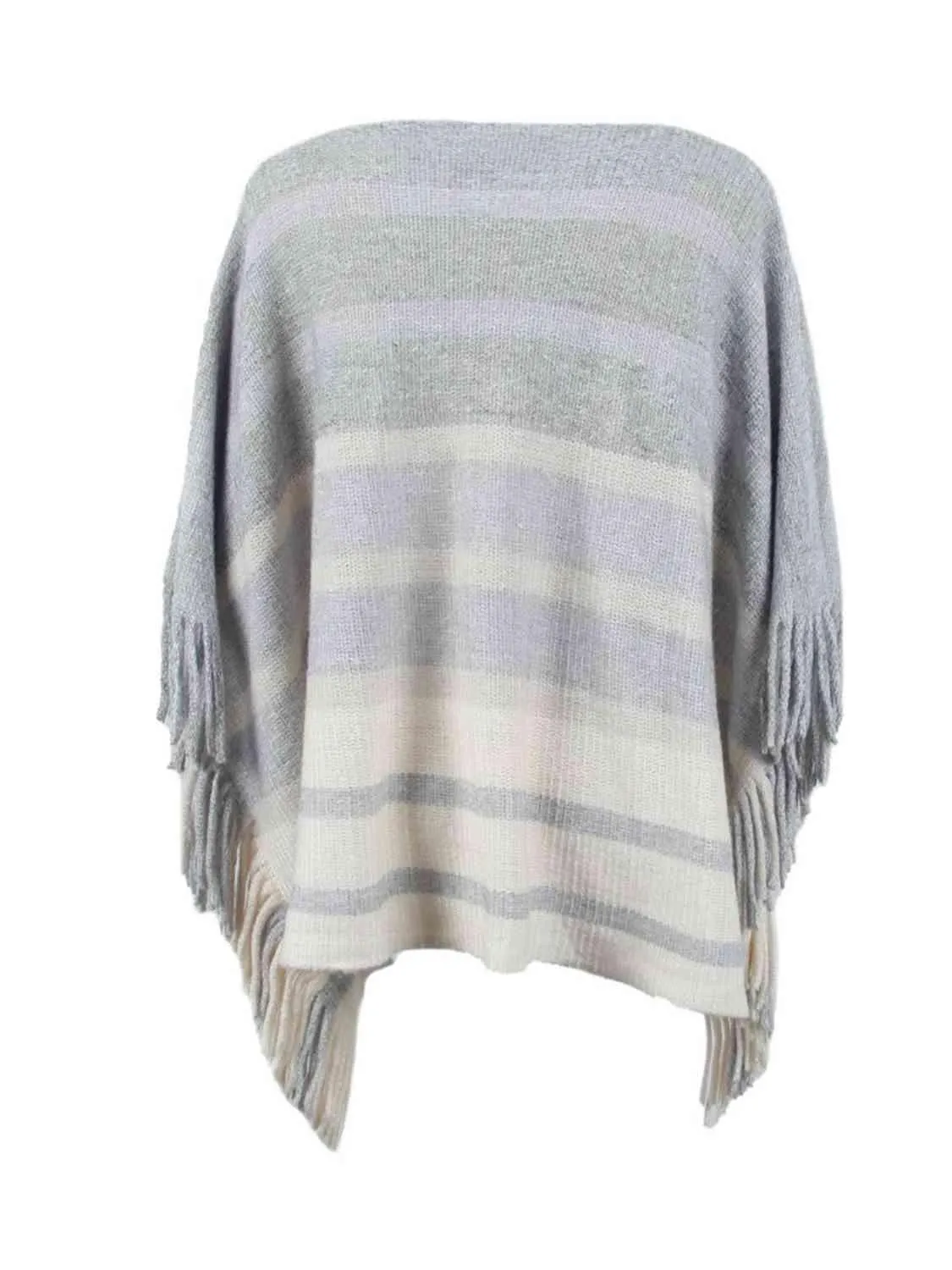 Boho Vibe Boat Neck Fringe Poncho