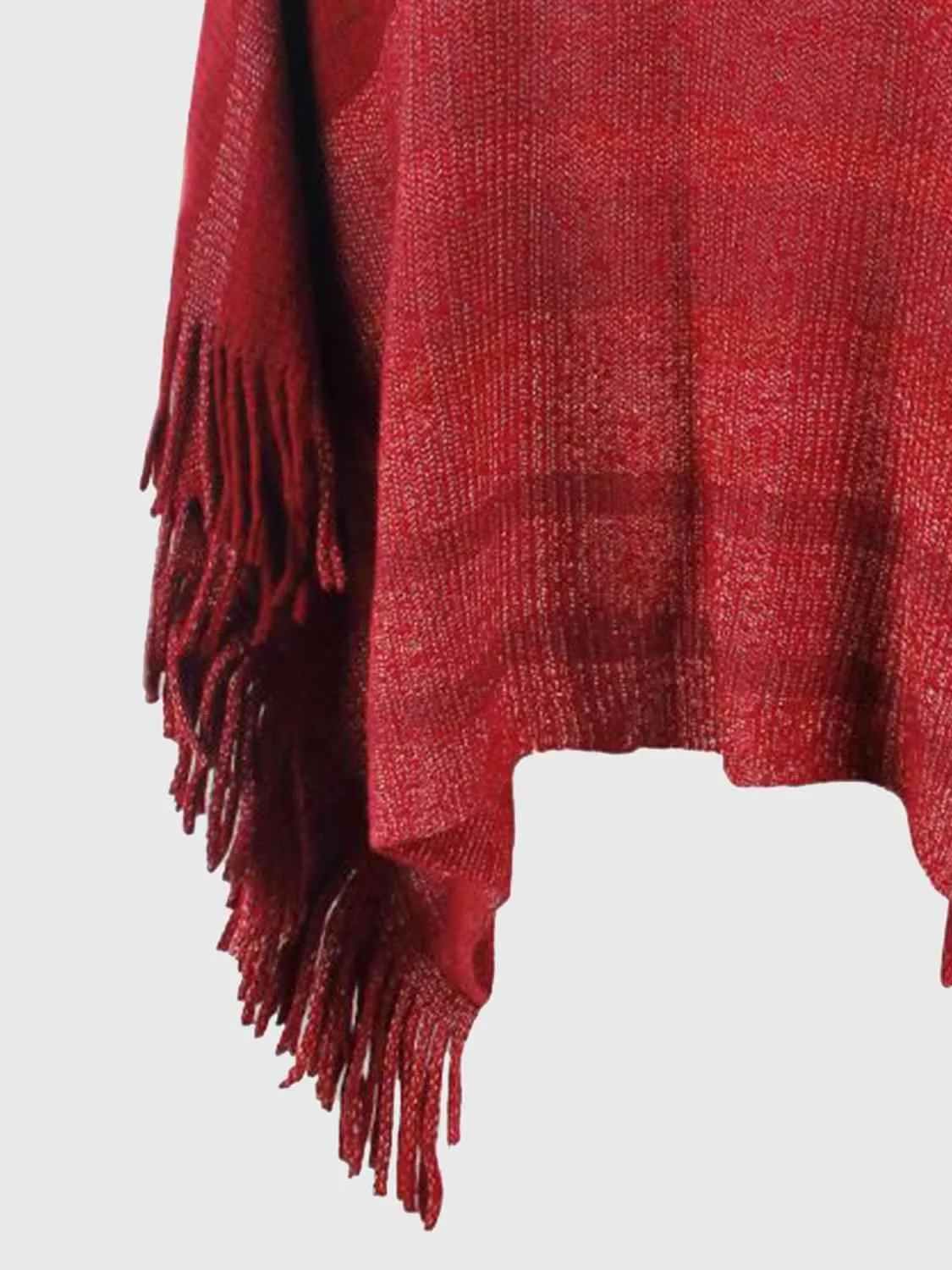 Boho Vibe Boat Neck Fringe Poncho