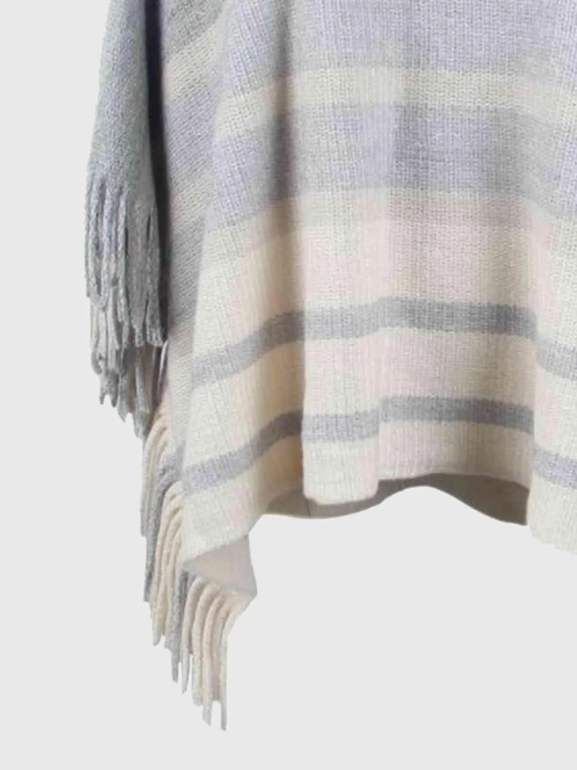 Boho Vibe Boat Neck Fringe Poncho