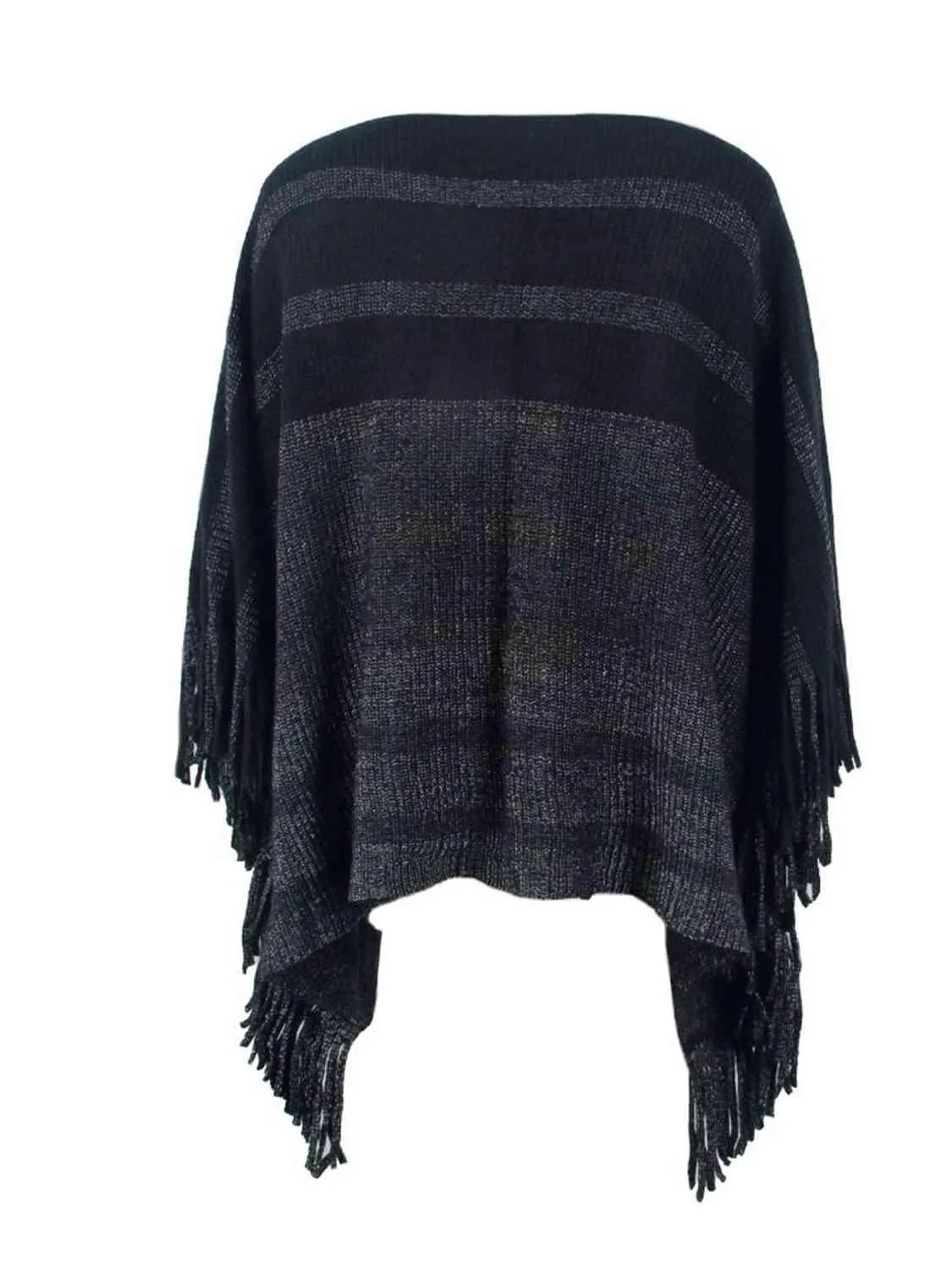 Boho Vibe Boat Neck Fringe Poncho