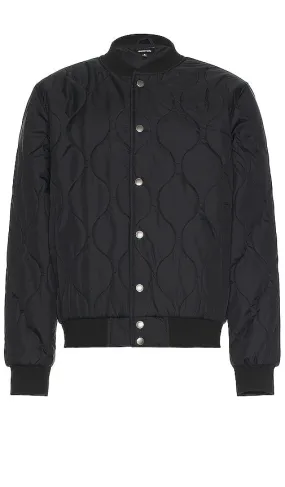 Brixton Dillinger Quilted Bomber Jacket in Black