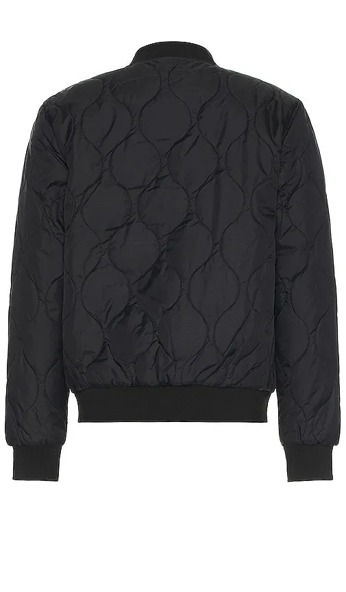 Brixton Dillinger Quilted Bomber Jacket in Black