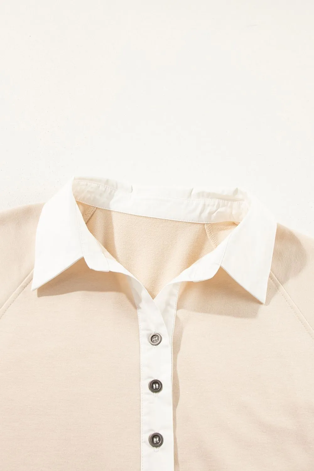 Collared Neck Buttoned Patchwork Short Sleeve Mini Dress