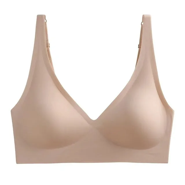 Cotton Seamless Wireless Bra – Comfy & Breathable Stretch Everyday Bra for Women, Soft Lingerie & Underwear
