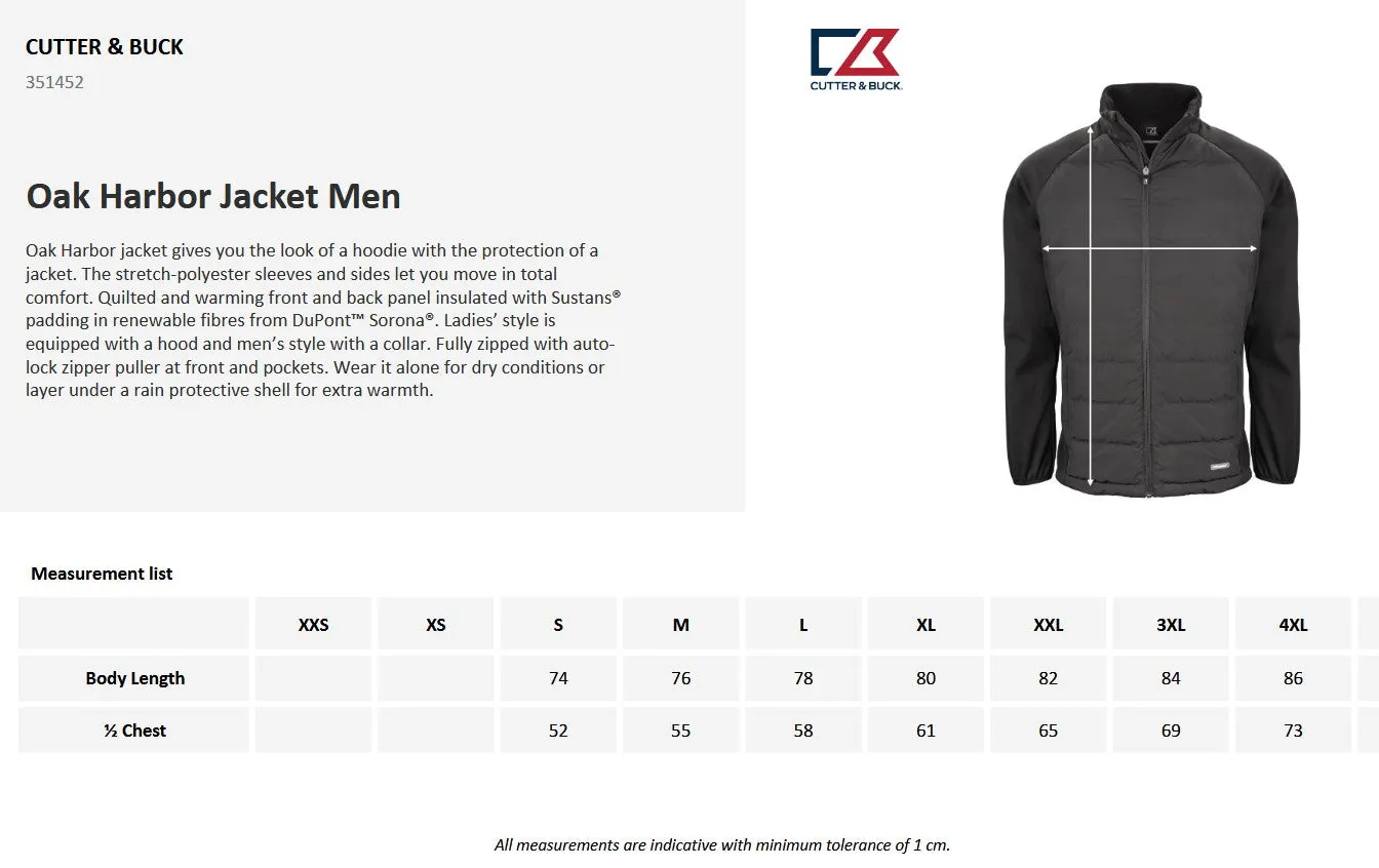 Cutter & Buck Oak Harbor Men's Hybrid Jacket | Quilted Body | 4 Colours | S-4XL