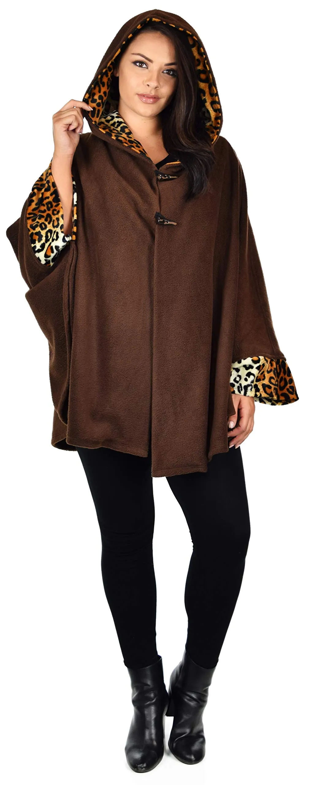 Dare2bStylish Women Poncho Style Hoodie Sweater Fleece Cover Up for Cold Weather