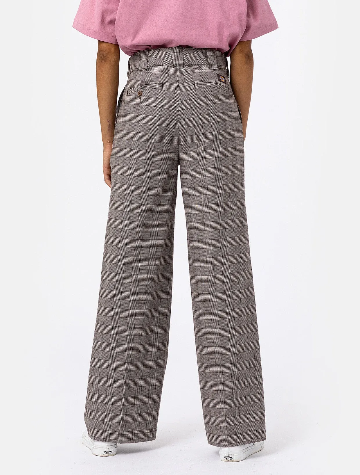 DICKIES WOMENS BAKERHILL PANT BROWN TARTAN