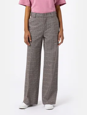DICKIES WOMENS BAKERHILL PANT BROWN TARTAN
