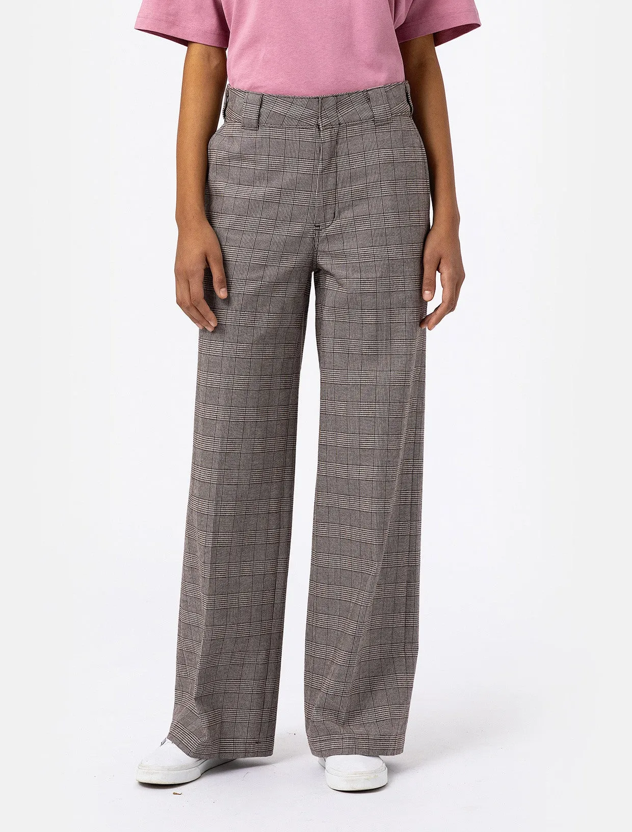DICKIES WOMENS BAKERHILL PANT BROWN TARTAN