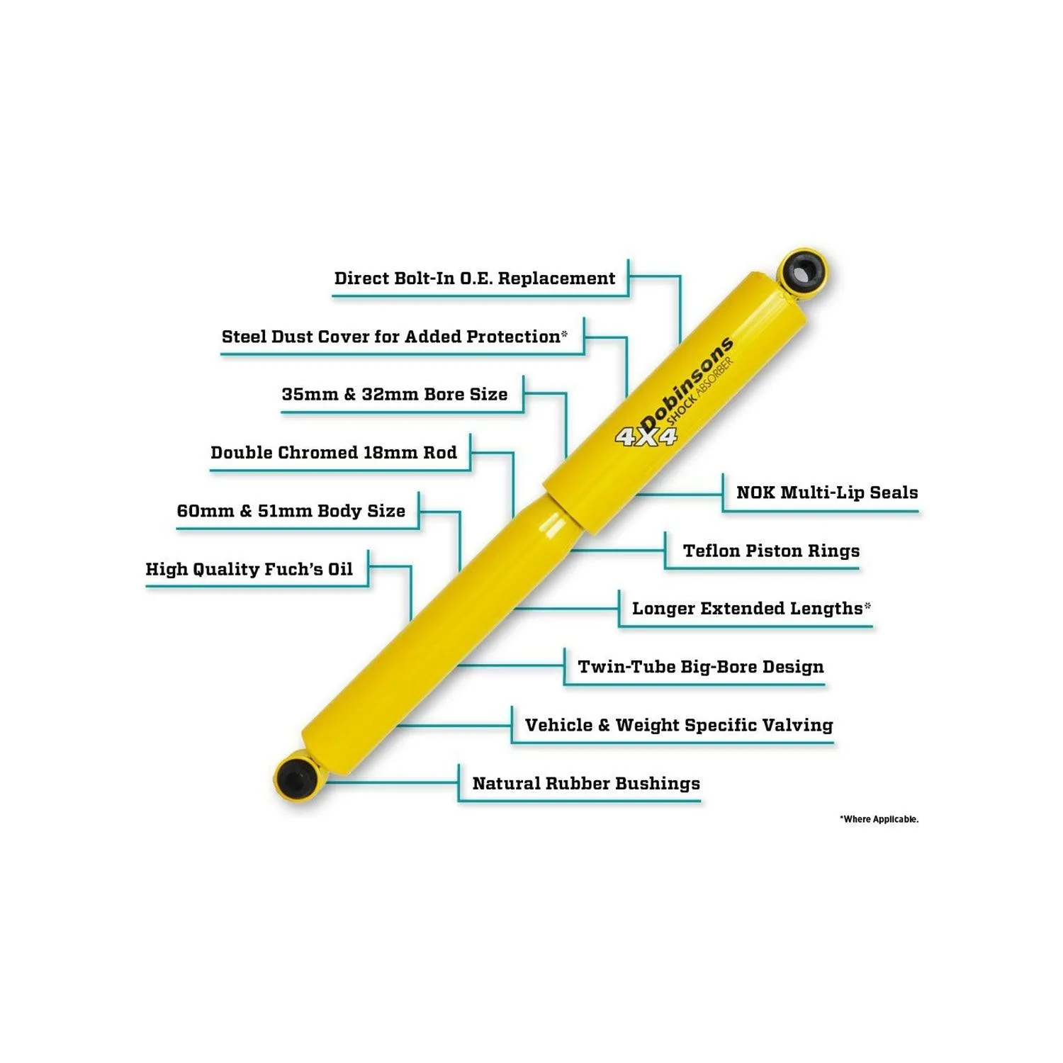 Dobinsons Pair of Rear GS Shocks (GS19-036)
