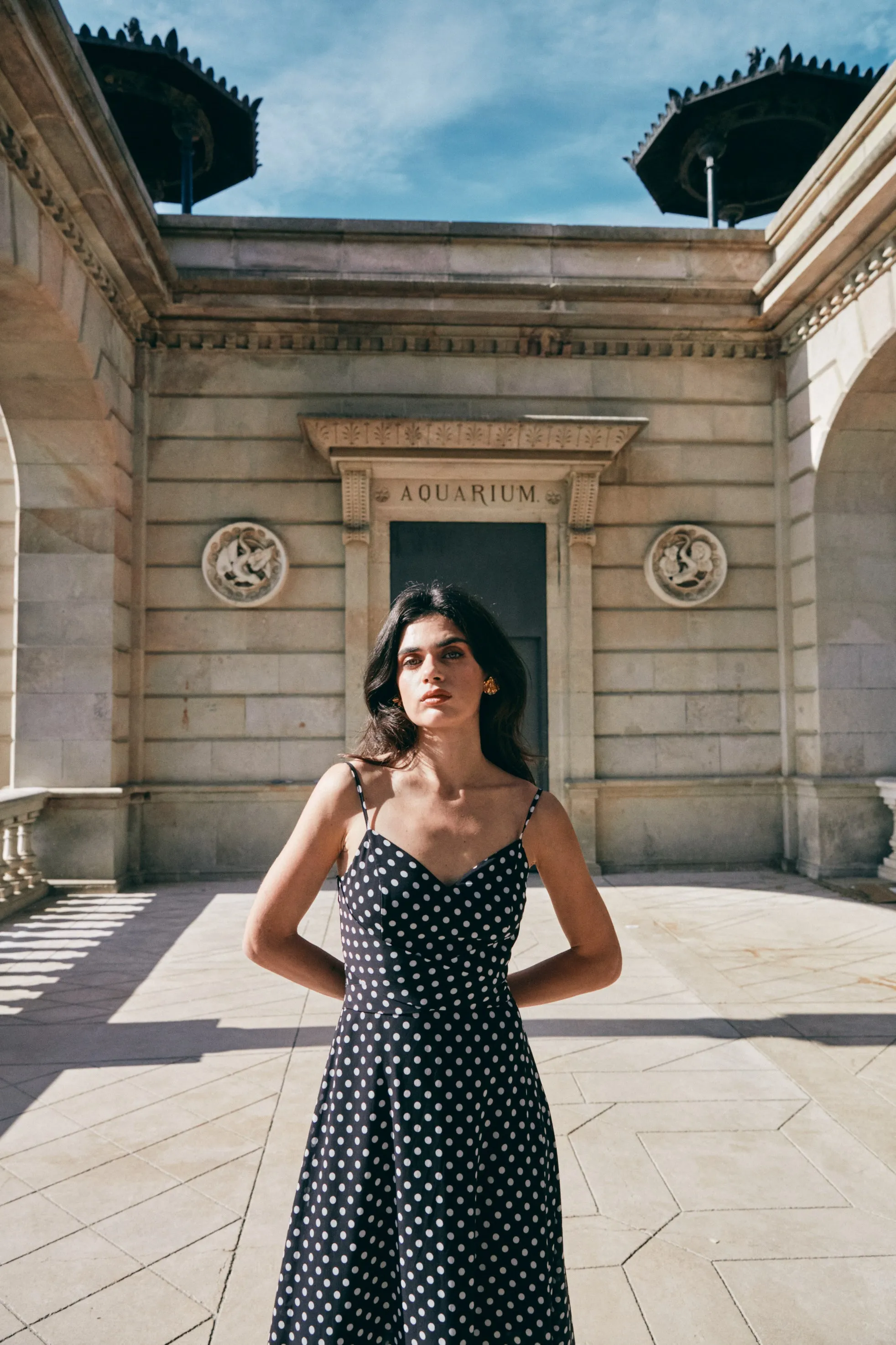 DOTS PRINTING SLIP DRESS