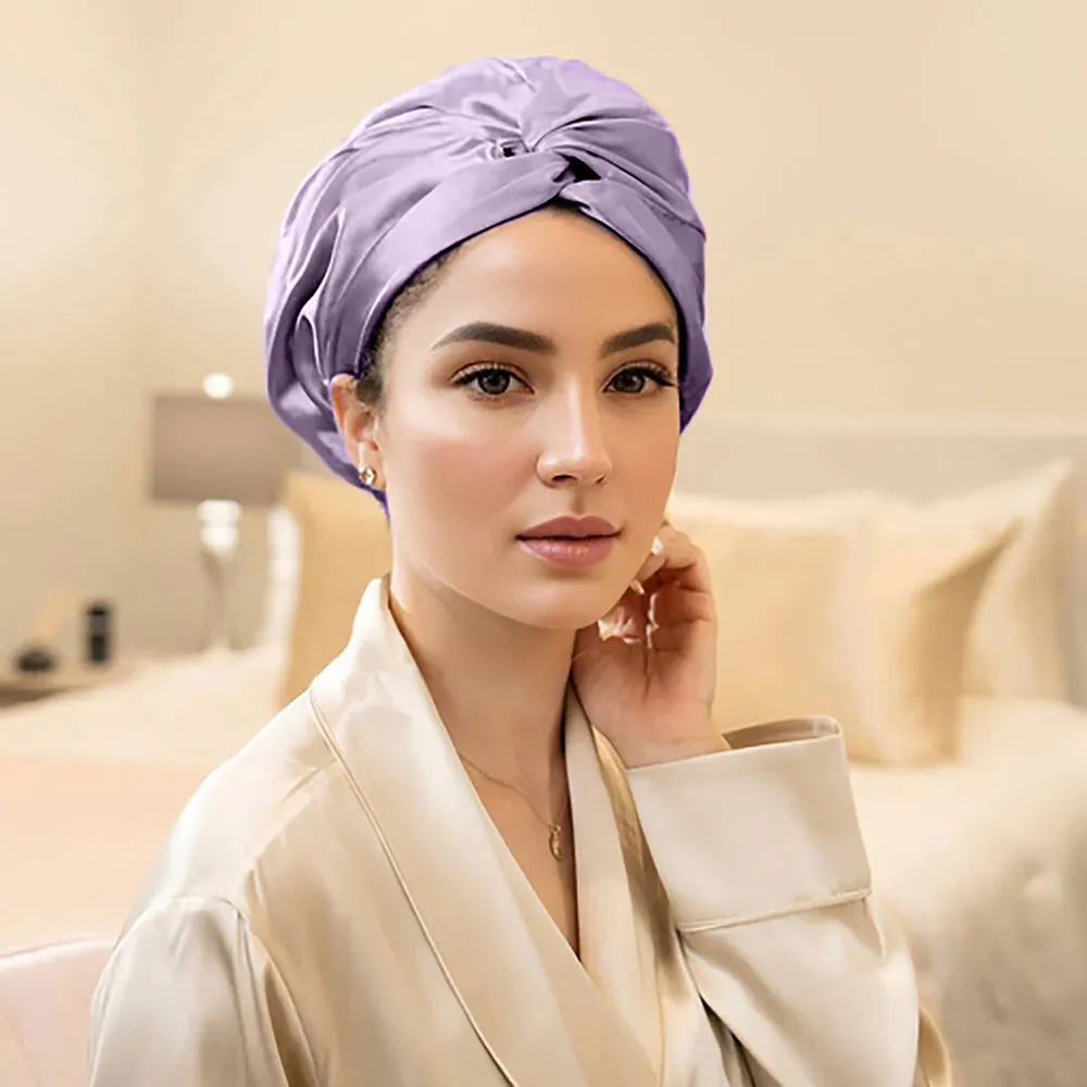 Double Layer Silk Bonnet - Lavender