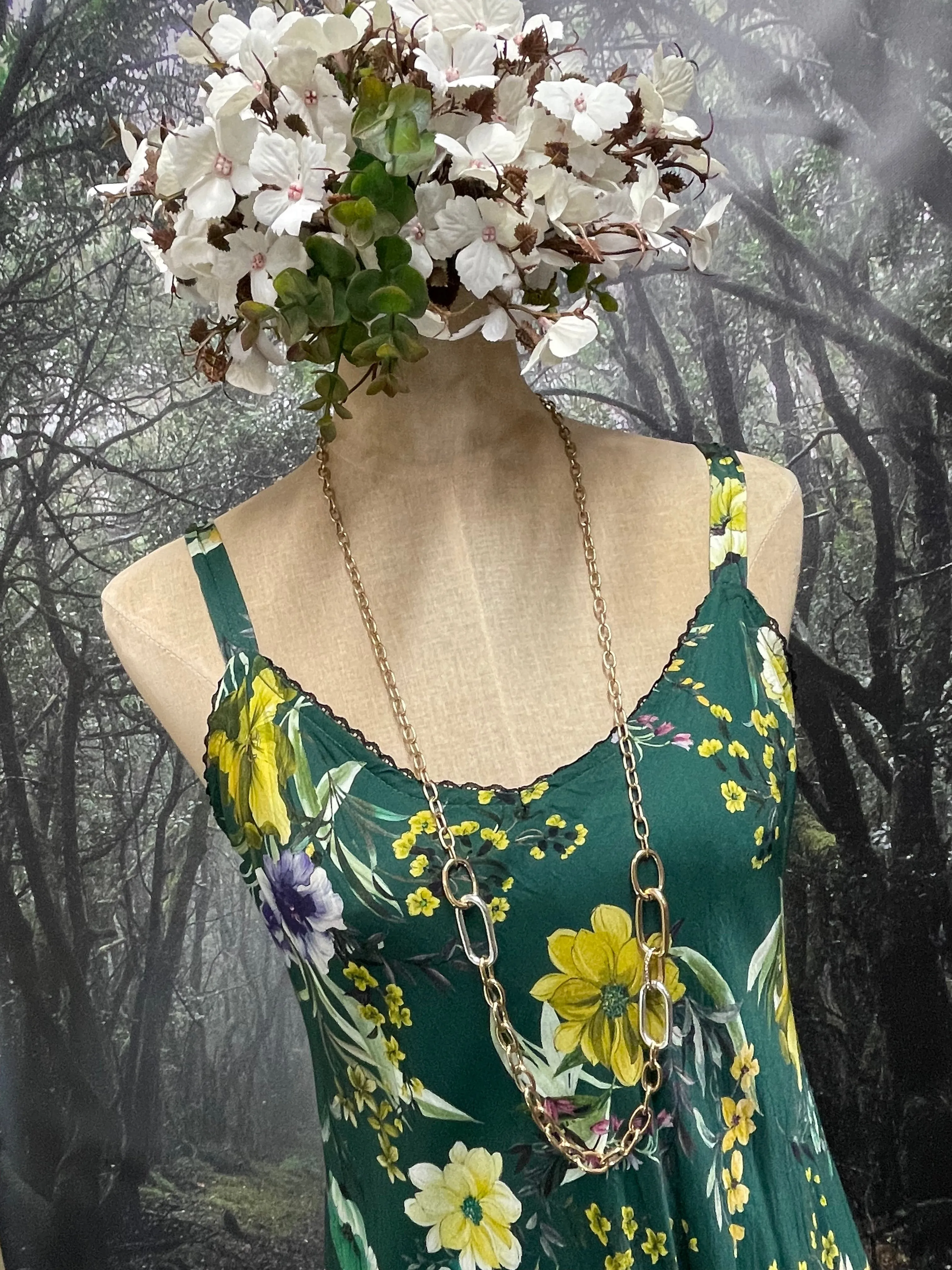 Emerald floral Slip dress