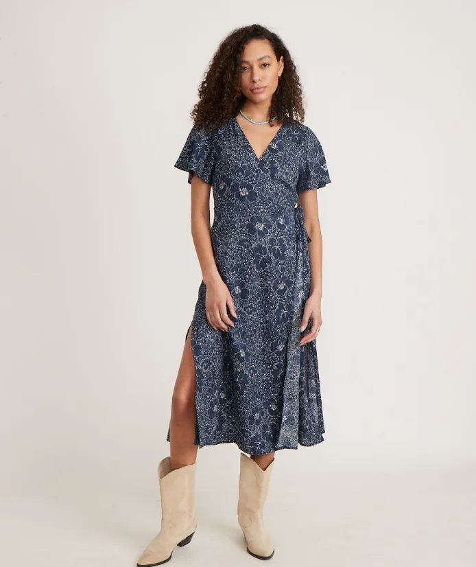 Emlyn Midi Dress - Indigo Floral