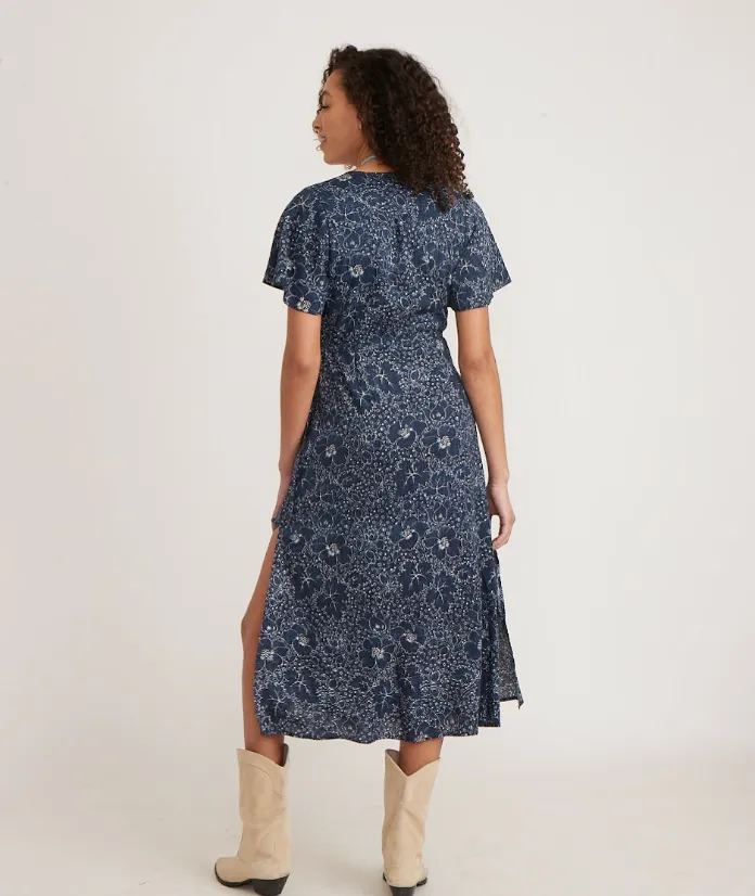 Emlyn Midi Dress - Indigo Floral