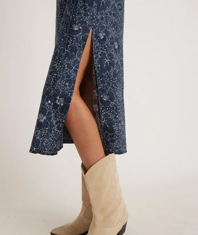 Emlyn Midi Dress - Indigo Floral