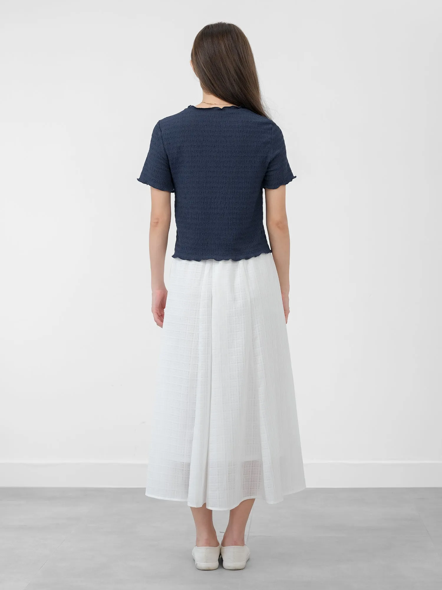 Eve Soft Wrinkle Ruffle Tee*