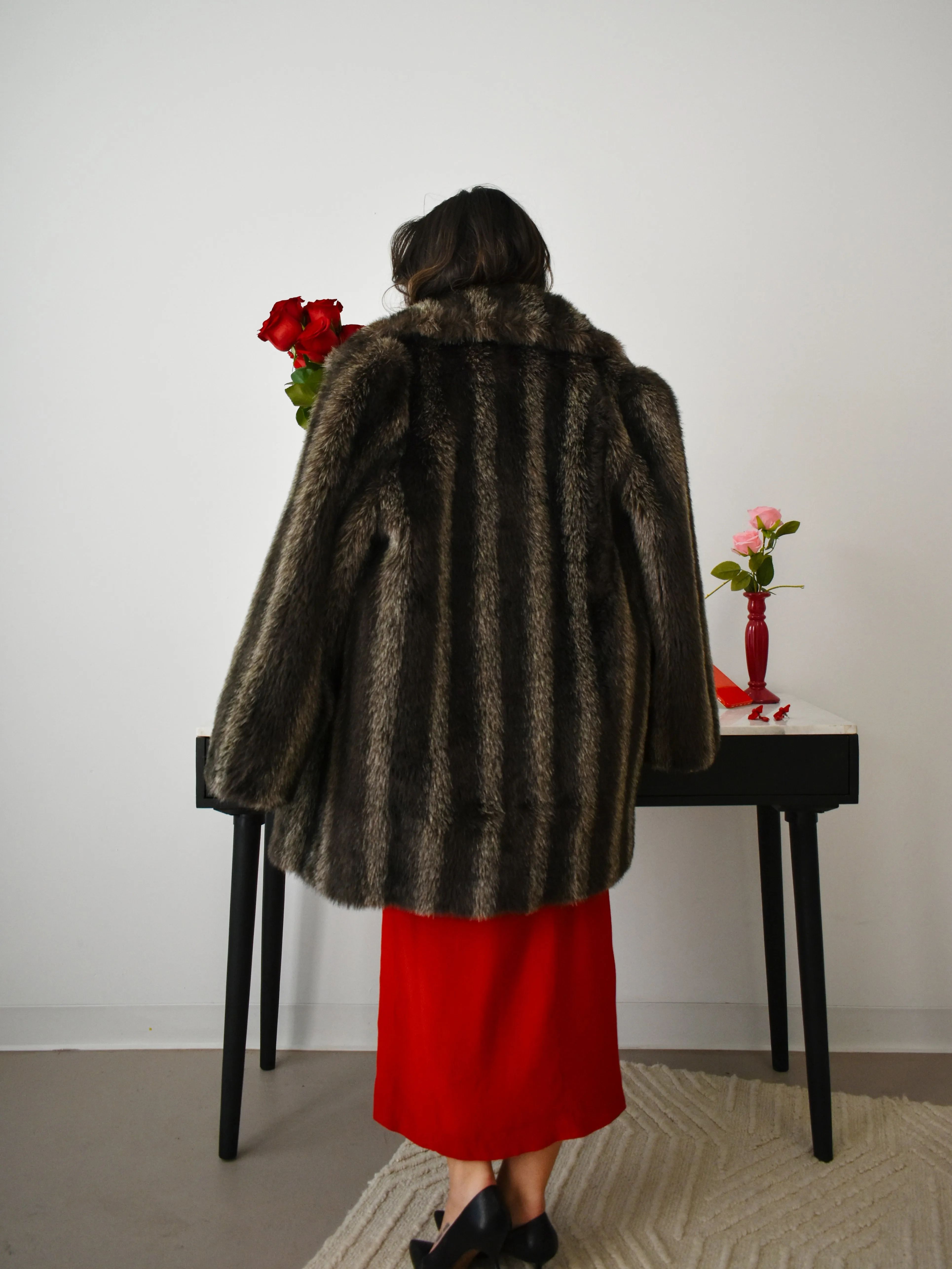 Faux Fur Coat (M)