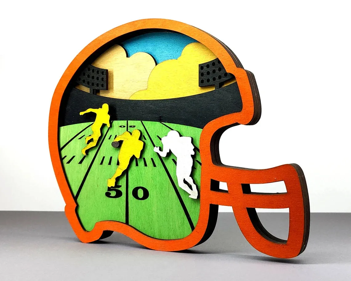 Football Helmet Layer Art