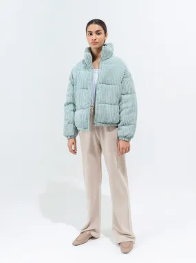 FROST BLUE VELOUR CORDUROY JACKET