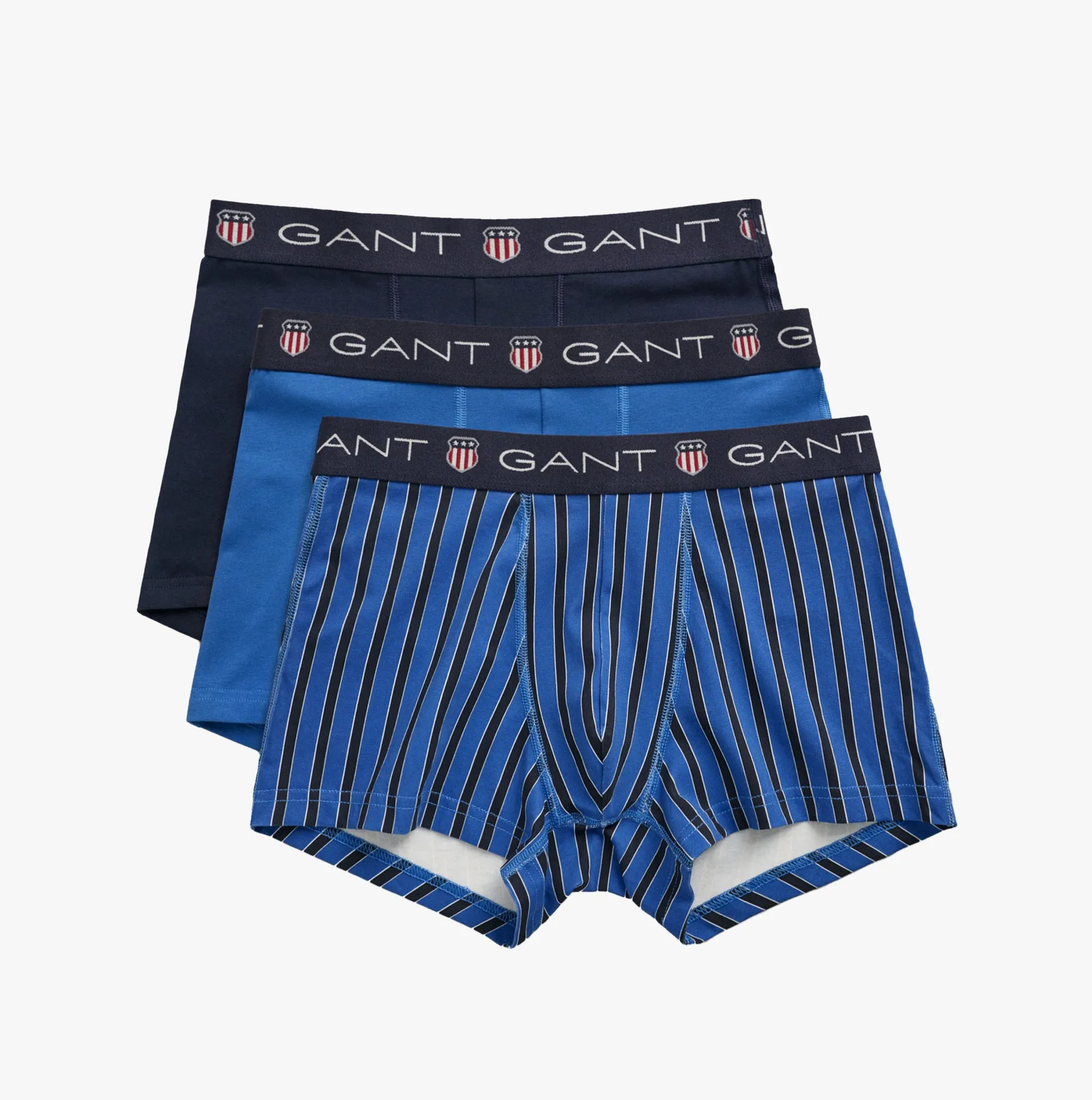 GANT SHIELD STRIPE Mens Trunks 3-Pack Evening Blue