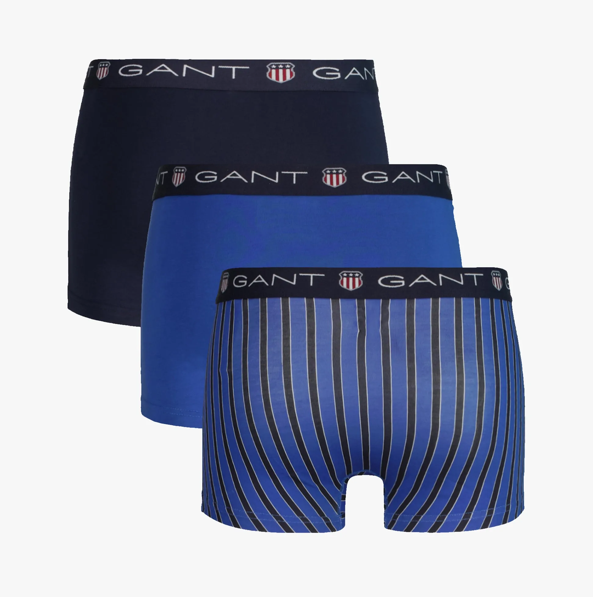 GANT SHIELD STRIPE Mens Trunks 3-Pack Evening Blue