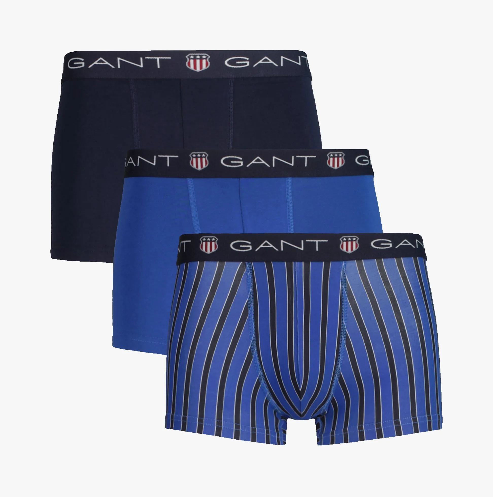 GANT SHIELD STRIPE Mens Trunks 3-Pack Evening Blue