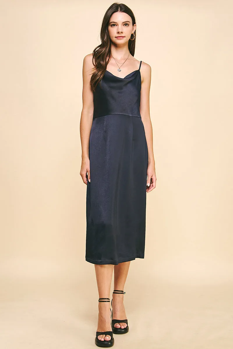 Gianna Slip Dress - Shimmering Navy