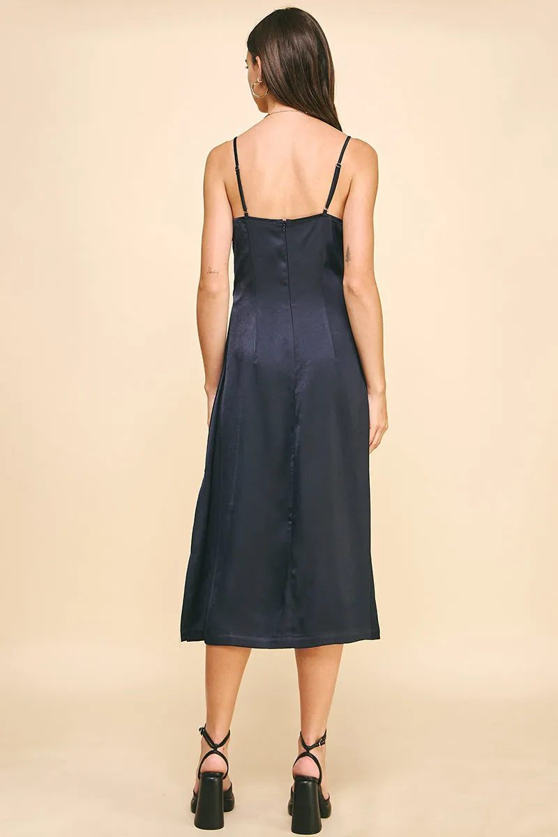 Gianna Slip Dress - Shimmering Navy