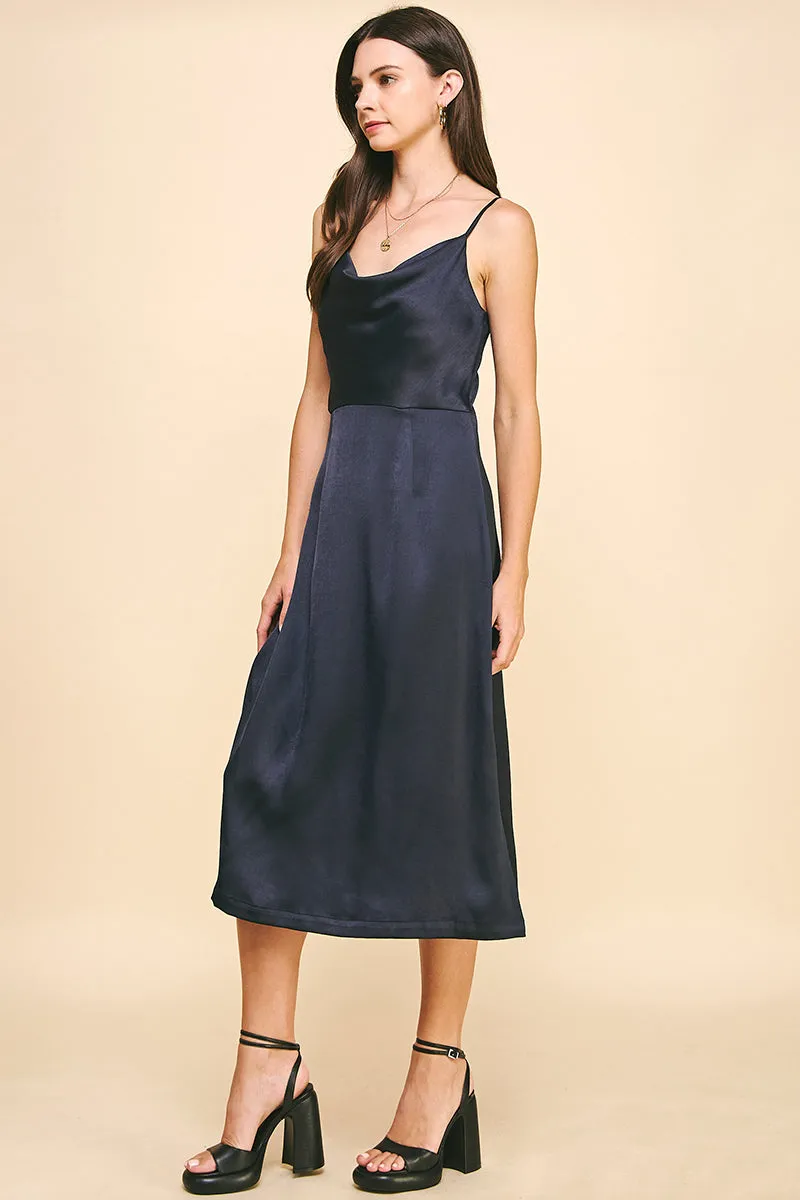 Gianna Slip Dress - Shimmering Navy