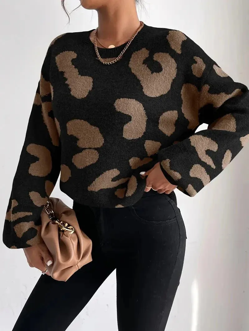 Grote trui met dierenprint