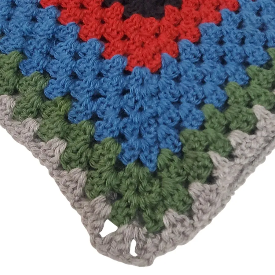 Handmade Chunky Knit Poncho Multi-Color One Size