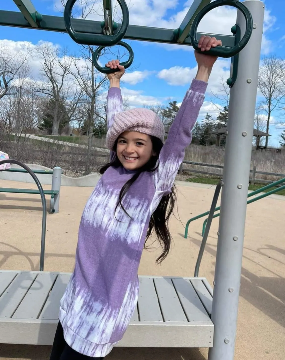 Heart and Arrow - L/S Pull over sweater dress in Lavender