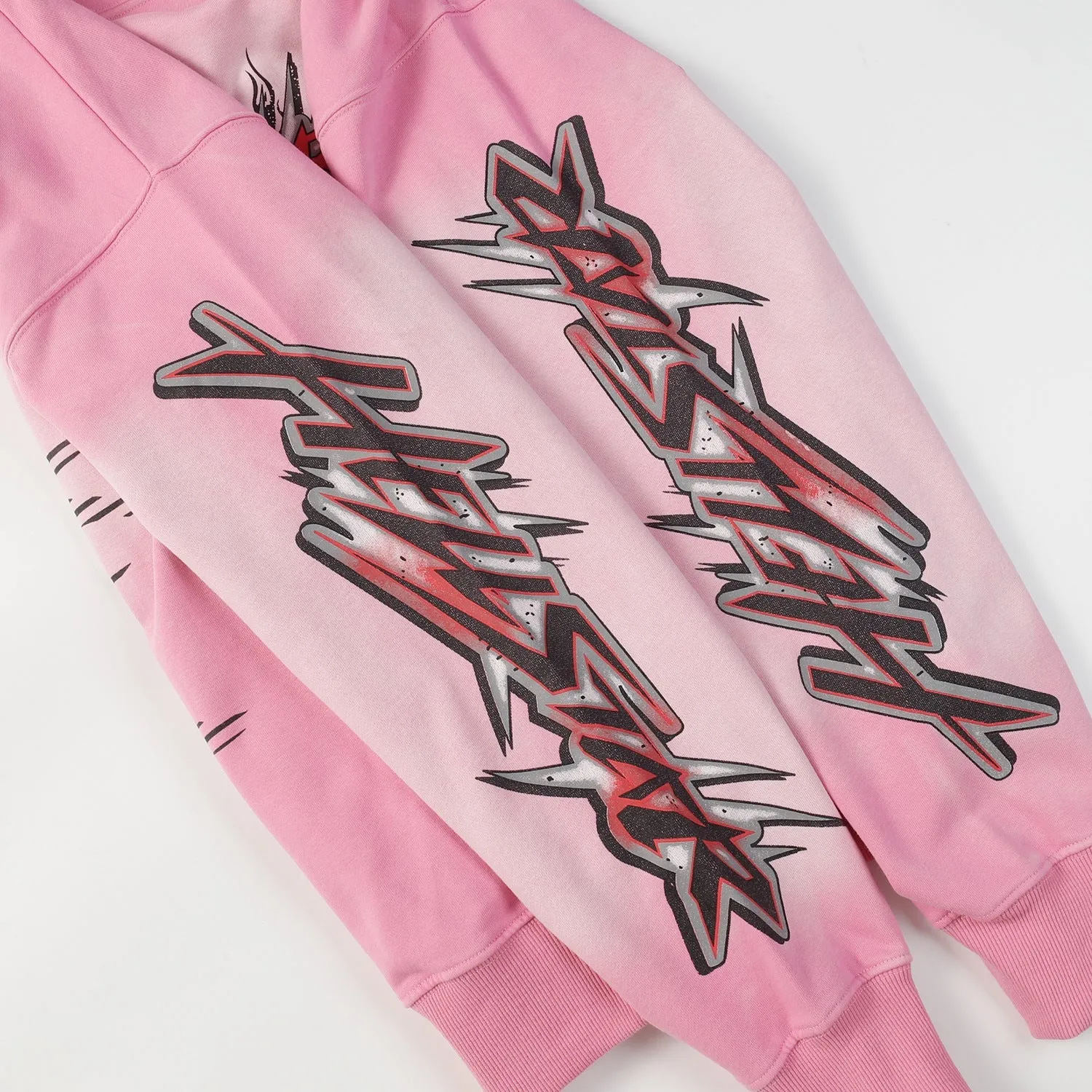 Hellstar Hoodie Flame Vintage Print Loose