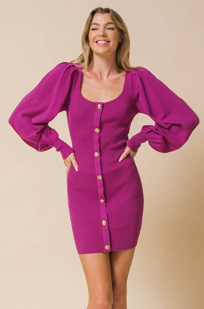 HOLDING IT DOWN SWEATER MINI DRESS