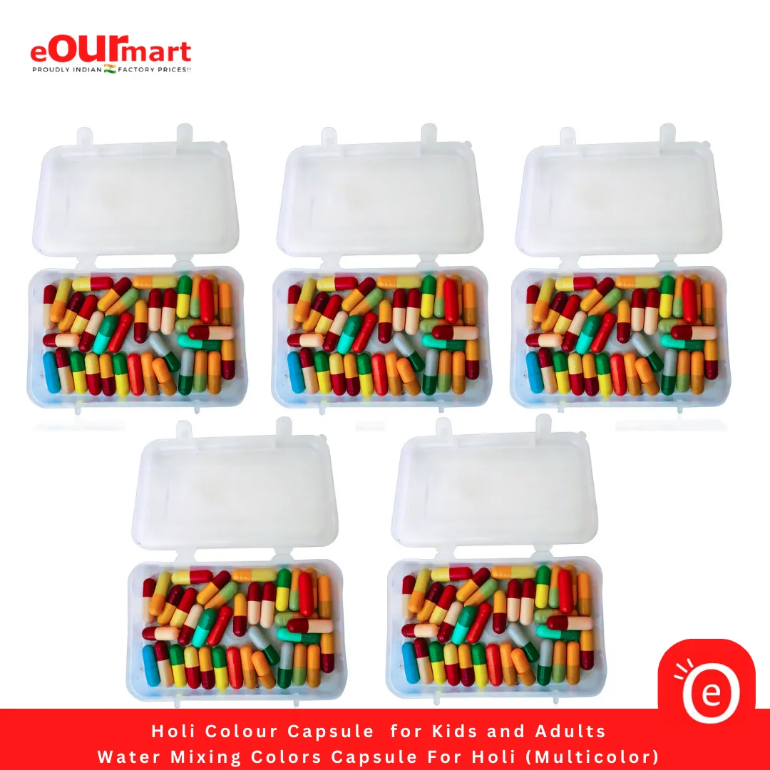Holi Colour Capsule  for Kids and Adults | Water Mixing Colors Capsule For Holi (Multicolor)