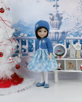 Icy Snowflakes - dress and sweater set with shoes for Ruby Red Fashion Friends doll