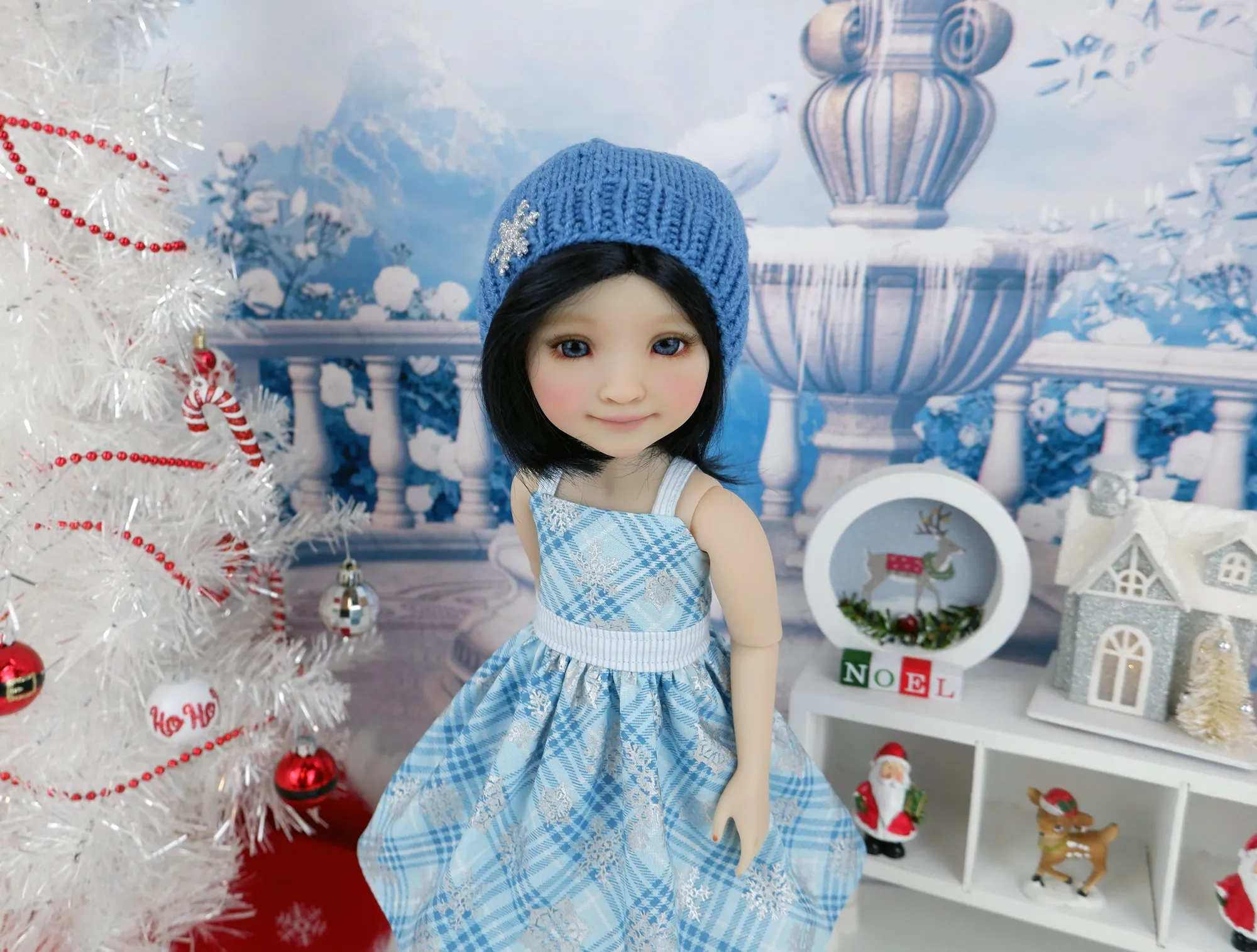 Icy Snowflakes - dress and sweater set with shoes for Ruby Red Fashion Friends doll