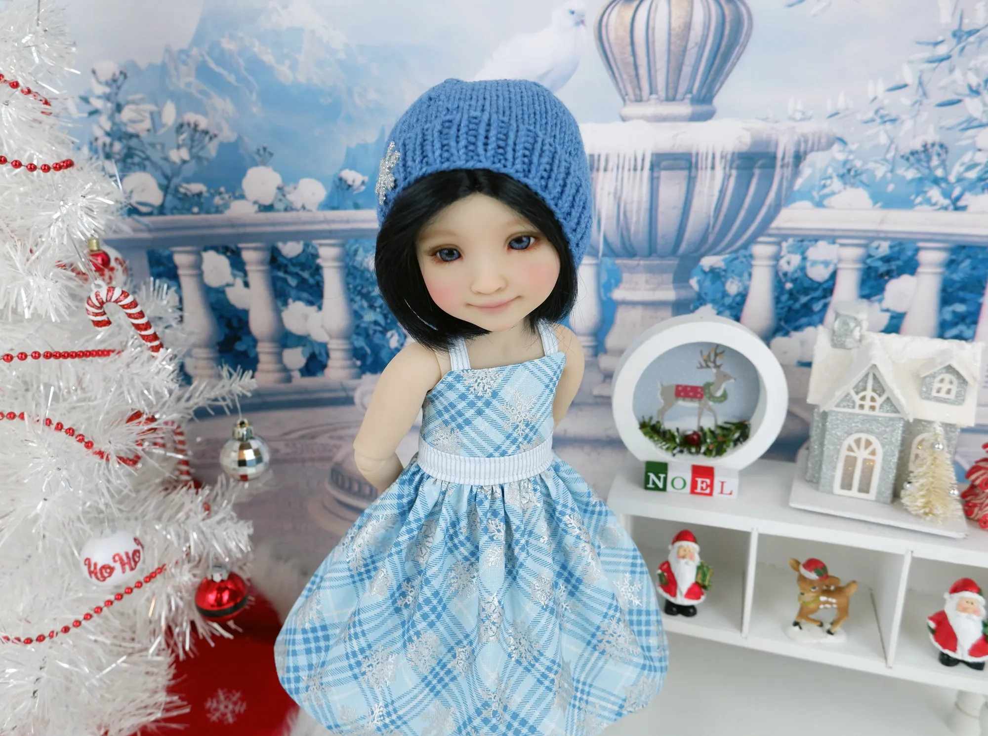 Icy Snowflakes - dress and sweater set with shoes for Ruby Red Fashion Friends doll