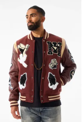 JORDAN CRAIG FALLEN ANGELS VARSITY JACKET (CHOCOLATE)