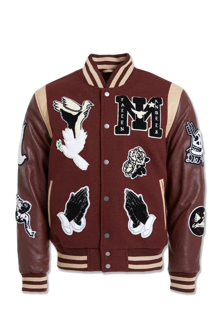 JORDAN CRAIG FALLEN ANGELS VARSITY JACKET (CHOCOLATE)