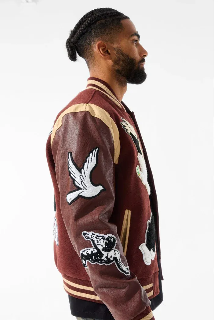 JORDAN CRAIG FALLEN ANGELS VARSITY JACKET (CHOCOLATE)