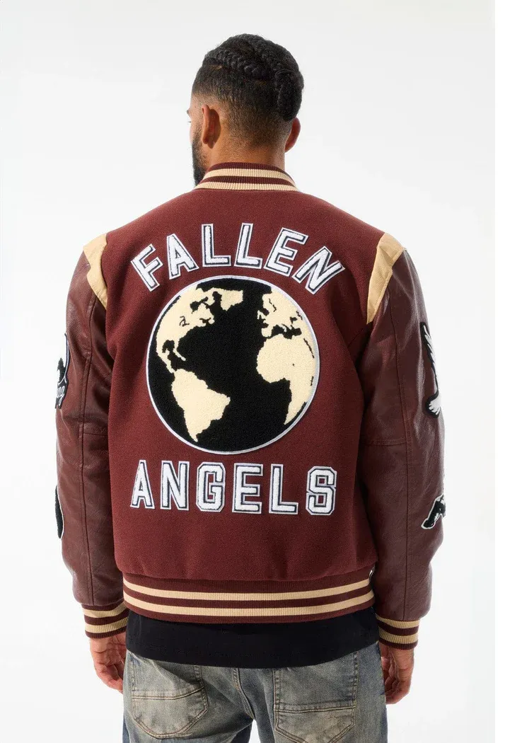 JORDAN CRAIG FALLEN ANGELS VARSITY JACKET (CHOCOLATE)