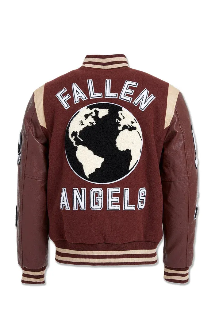 JORDAN CRAIG FALLEN ANGELS VARSITY JACKET (CHOCOLATE)