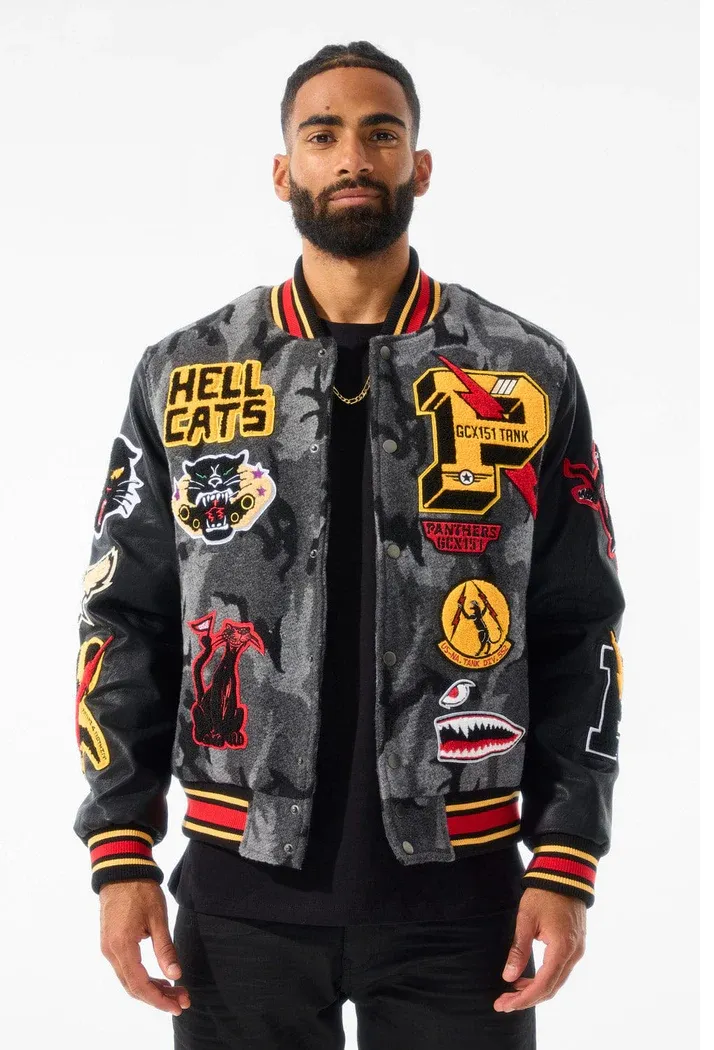 JORDAN CRAIG HELLCAT VARSITY JACKET (BLACK CAMO)