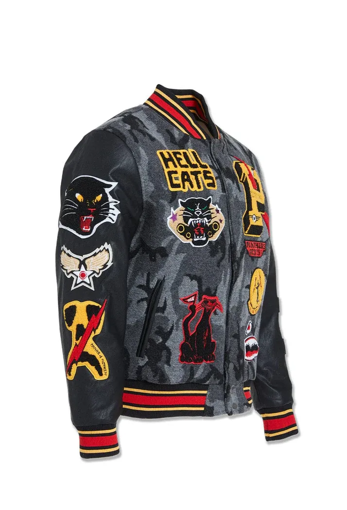 JORDAN CRAIG HELLCAT VARSITY JACKET (BLACK CAMO)